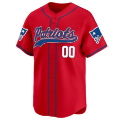Alternative view of Custom New England Patriots Red 2025 Limited Baseball Jersey - All Stitched