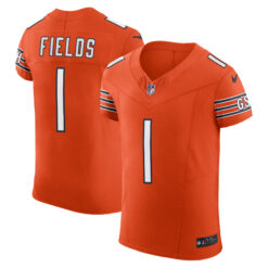 Justin Fields Chicago Bears Orange Vapor F.U.S.E Limited Elite Jersey - All Stitched