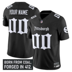 Custom Pittsburgh Steelers Gothic Steel City Black Vapor F.U.S.E Limited Jersey - All Stitched