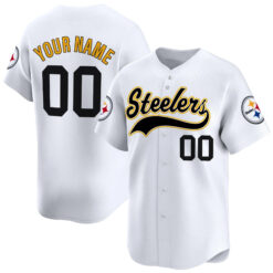 Custom Pittsburgh Steelers White 2025 Baseball Jersey - All Stitched