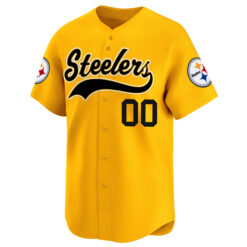 Alternative view of Custom Pittsburgh Steelers Gold 2025 Baseball Jersey - All Stitched