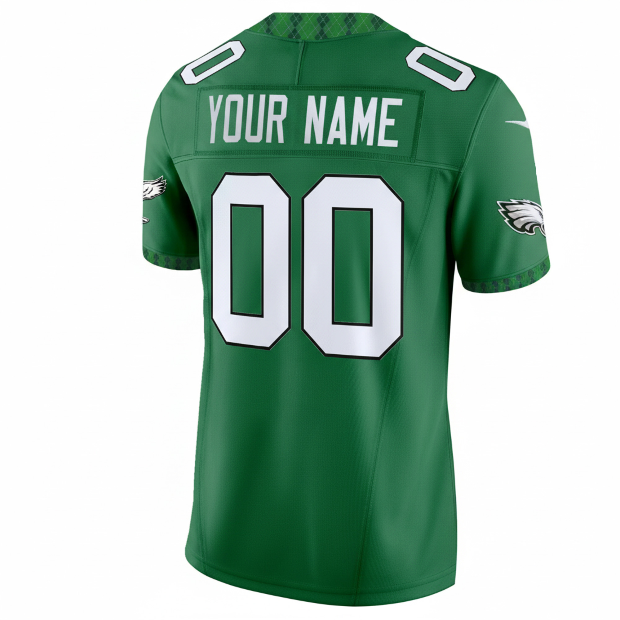 Custom Philadelphia Eagles St.Patrick's Day Super Bowl LIX Kelly Green Vapor F.U.S.E Limited Jersey - All Stitched - Image 3