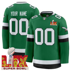Custom Philadelphia Eagles Kelly Green Premium Hockey Jersey - All Stitched