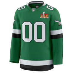 Alternative view of Custom Philadelphia Eagles Kelly Green Premium Hockey Jersey - All Stitched