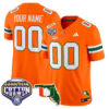 Custom Miami Hurricanes Football 2025 Goodyear Cotton Bowl Florida Patch Orange Limited Jersey - All Stitched