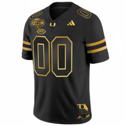 Alternative view of Custom Miami Hurricanes Football 2025 Goodyear Cotton Bowl Black Gold Jersey - All Stitched