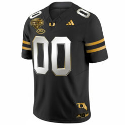 Alternative view of Custom Miami Hurricanes Football 2025 Goodyear Cotton Bowl Black Gold Limited Jersey - All Stitched