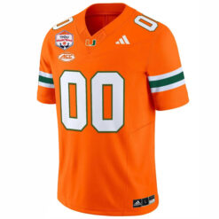 Alternative view of Custom Miami Hurricanes Football Vrbo Fiesta Bowl Orange Limited Jersey - All Stitched