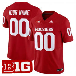 Custom Indiana Hoosiers Football Crimson Vapor F.U.S.E Limited Jersey w/ B1G Patch - All Stitched