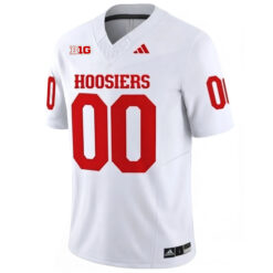 Alternative view of Custom Indiana Hoosiers Football White Vapor F.U.S.E Limited Jersey w/ B1G Patch - All Stitched