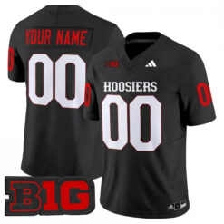 Custom Indiana Hoosiers Football Black Vapor F.U.S.E Limited Jersey w/ B1G Patch - All Stitched