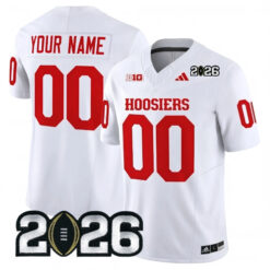 Custom Indiana Hoosiers Football 2026 CFP White Vapor F.U.S.E Limited Jersey - All Stitched