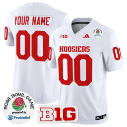 Custom Indiana Hoosiers Football Rose Bowl White Vapor F.U.S.E Limited Jersey - All Stitched