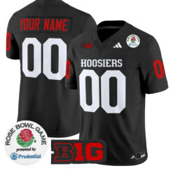 Custom Indiana Hoosiers Football Rose Bowl Black Vapor F.U.S.E Limited Jersey - All Stitched