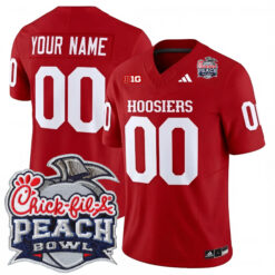 Custom Indiana Hoosiers Football Peach Bowl Crimson Vapor F.U.S.E Limited Jersey - All Stitched