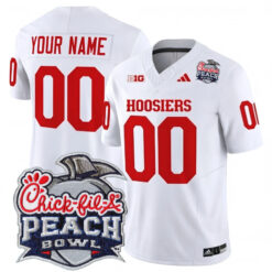 Custom Indiana Hoosiers Football Peach Bowl White Vapor F.U.S.E Limited Jersey - All Stitched