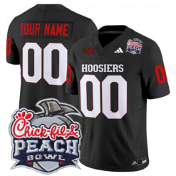 Custom Indiana Hoosiers Football Peach Bowl Black Vapor F.U.S.E Limited Jersey - All Stitched