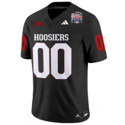 Alternative view of Custom Indiana Hoosiers Football Peach Bowl Black Vapor F.U.S.E Limited Jersey - All Stitched