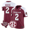 Johnny Manziel Texas A&M Aggies Football Alternate Maroon Jersey w/ SEC Patch - All Stitched