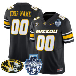 Custom Missouri Tigers Football Music City Bowl Black Vapor F.U.S.E Limited Jersey - All Stitched
