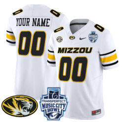 Custom Missouri Tigers Football Music City Bowl White Vapor F.U.S.E Limited Jersey - All Stitched