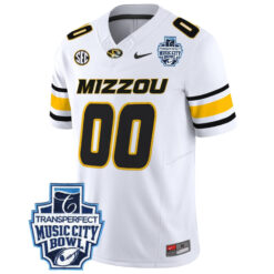Alternative view of Custom Missouri Tigers Football Music City Bowl White Vapor F.U.S.E Limited Jersey - All Stitched