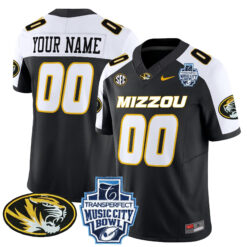 Custom Missouri Tigers Football Music City Bowl Black Alternate Vapor F.U.S.E Limited Jersey - All Stitched