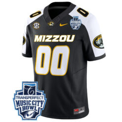 Alternative view of Custom Missouri Tigers Football Music City Bowl Black Alternate Vapor F.U.S.E Limited Jersey - All Stitched