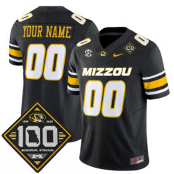 Custom Missouri Tigers Football 100th Stadium Anniversary Black Vapor F.U.S.E Limited Jersey - All Stitched