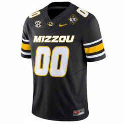 Alternative view of Custom Missouri Tigers Football 100th Stadium Anniversary Black Vapor F.U.S.E Limited Jersey - All Stitched