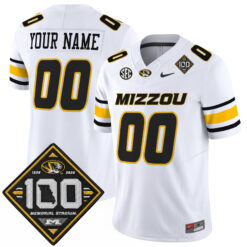 Custom Missouri Tigers Football 100th Stadium Anniversary White Vapor F.U.S.E Limited Jersey - All Stitched