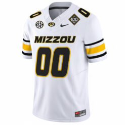 Alternative view of Custom Missouri Tigers Football 100th Stadium Anniversary White Vapor F.U.S.E Limited Jersey - All Stitched