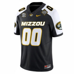 Alternative view of Custom Missouri Tigers Football 100th Stadium Anniversary Black Alternate Vapor F.U.S.E Limited Jersey - All Stitched