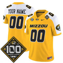 Custom Missouri Tigers Football 100th Stadium Anniversary Gold Alternate Vapor F.U.S.E Limited Jersey - All Stitched