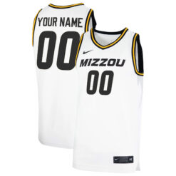 Custom Missouri Tigers Basketball White Home Jersey - All Stitched