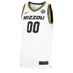 Alternative view of Custom Missouri Tigers Basketball White Home Jersey w/ SEC Patch - All Stitched