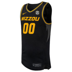 Alternative view of Custom Missouri Tigers Basketball Black Away Jersey w/ SEC Patch - All Stitched