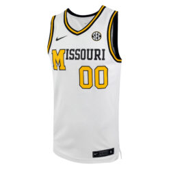 Alternative view of Custom Missouri Tigers Basketball White Special Jersey w/ SEC Patch - All Stitched