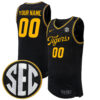 Custom Missouri Tigers Basketball Black Away Jersey w/ SEC Patch - All Stitched