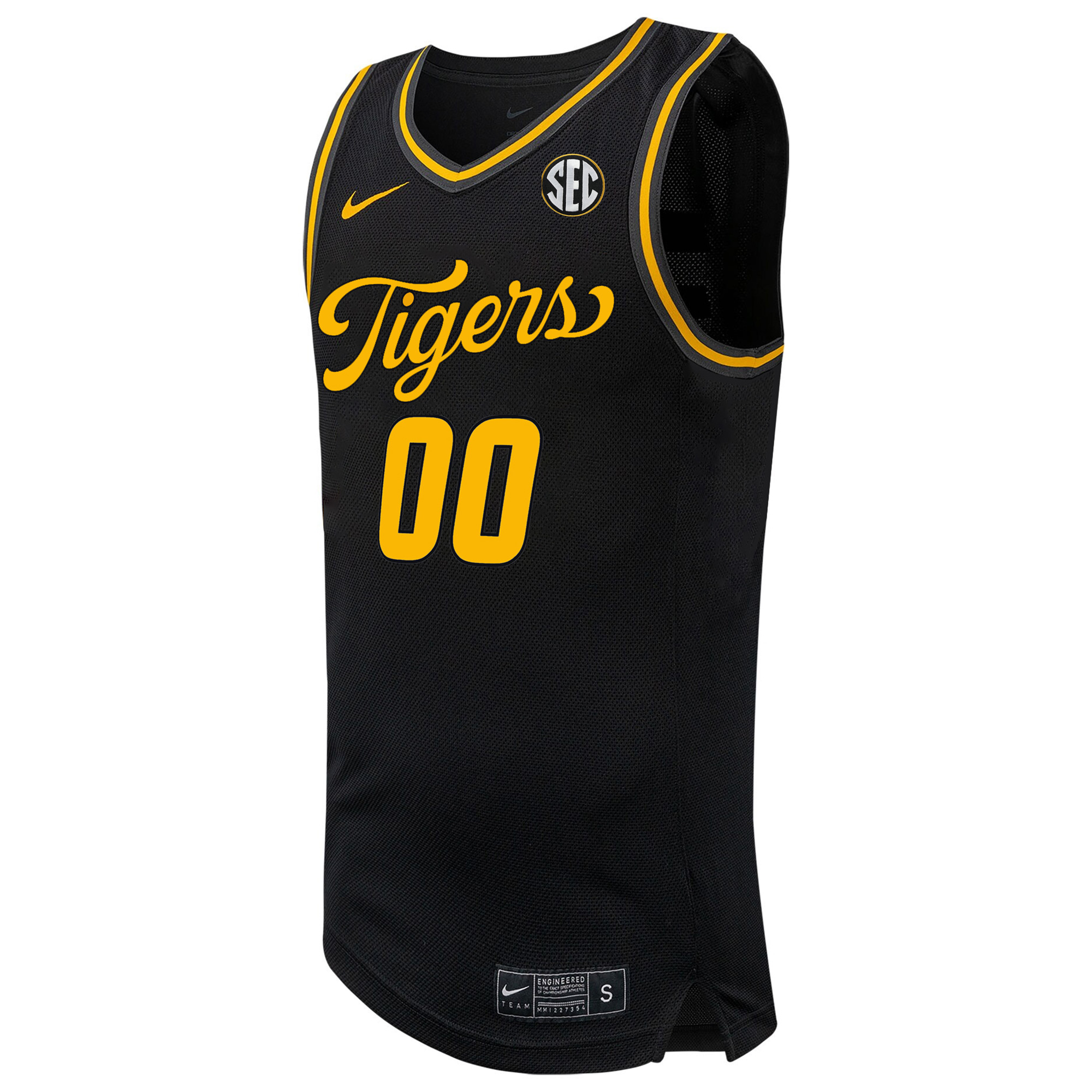 Custom Missouri Tigers Basketball Black Away Jersey w/ SEC Patch - All Stitched - Image 2