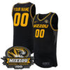 Custom Missouri Tigers Basketball 100th Anniversary Black Away Jersey - All Stitched