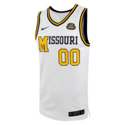Alternative view of Custom Missouri Tigers Basketball 100th Anniversary White Special Jersey - All Stitched