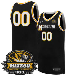 Custom Missouri Tigers Basketball 100th Anniversary Black Retro Jersey - All Stitched