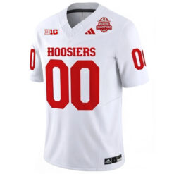 Alternative view of Custom Indiana Hoosiers Football CFP National Champions White Vapor F.U.S.E Limited Jersey - All Stitched