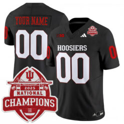 Custom Indiana Hoosiers Football CFP National Champions Black Vapor F.U.S.E Limited Jersey - All Stitched