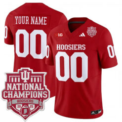 Custom Indiana Hoosiers Football CFP National Championship Crimson Vapor F.U.S.E Limited Jersey - All Stitched