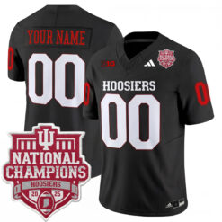 Custom Indiana Hoosiers Football CFP National Championship Black Vapor F.U.S.E Limited Jersey - All Stitched