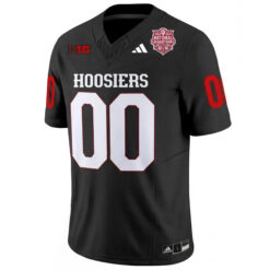 Alternative view of Custom Indiana Hoosiers Football CFP National Championship Black Vapor F.U.S.E Limited Jersey - All Stitched