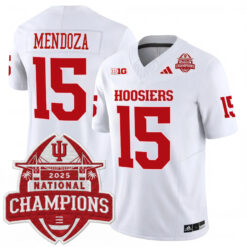 Fernando Mendoza Indiana Hoosiers Football CFP National Champions White Vapor F.U.S.E Limited Jersey - All Stitched