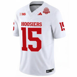 Alternative view of Fernando Mendoza Indiana Hoosiers Football CFP National Champions White Vapor F.U.S.E Limited Jersey - All Stitched